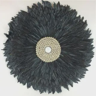 Feather Circle - Black (65cm )
