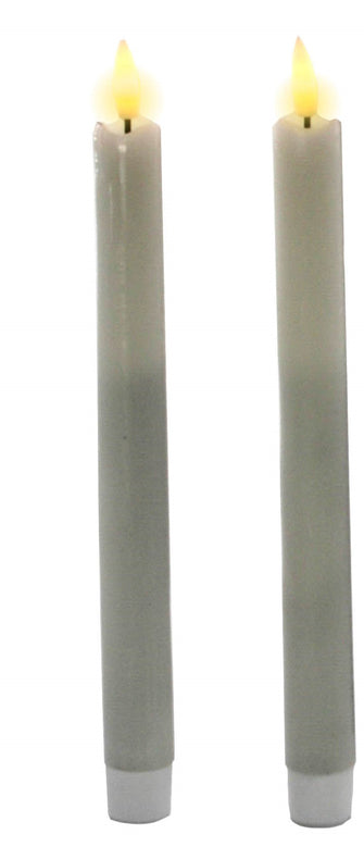 Bullet Wick Tapered Candles White - Set of Two