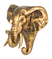 Elephant Animal Hook - Brass