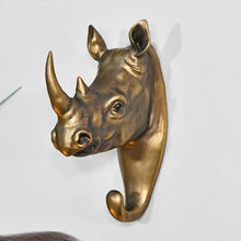 Rhino Animal Hook - Brass