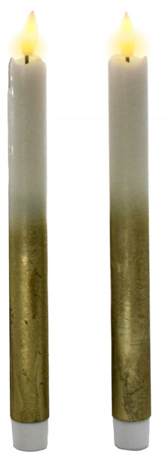 Bullet Wick Tapered Candles Gold - Set of Two