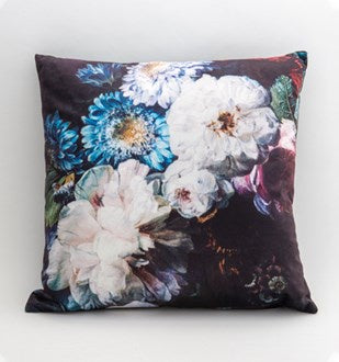 Cushion Black Velvet Botanical