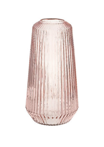 Ribbed Glass Vase Blush - Large