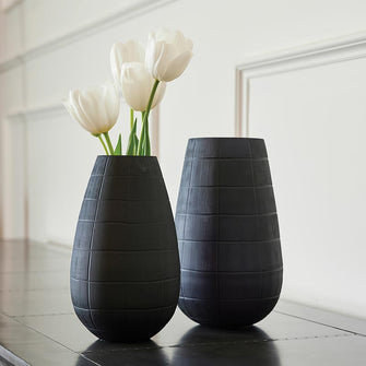 Black Square Pattern Vase - Large