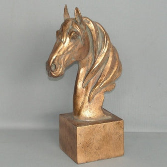 Gold Horse Head on Plinth